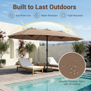 15.5 ft Patio Umbrella with Solar LED Lights and Base by LJGDeals
