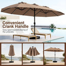 15.5 ft Patio Umbrella with Solar LED Lights and Base by LJGDeals