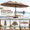 15.5 ft Patio Umbrella with Solar LED Lights and Base