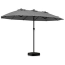 15.5 ft Patio Umbrella with Solar LED Lights and Base by LJGDeals
