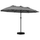 15.5 ft Patio Umbrella with Solar LED Lights and Base