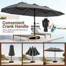 15.5 ft Patio Umbrella with Solar LED Lights and Base by LJGDeals