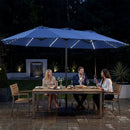 15.5 ft Patio Umbrella with Solar LED Lights and Base by LJGDeals