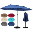 15.5 ft Patio Umbrella with Solar LED Lights and Base by LJGDeals