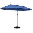 15.5 ft Patio Umbrella with Solar LED Lights and Base by LJGDeals