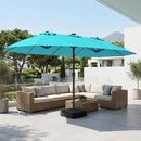 15.5 ft Patio Umbrella with Solar LED Lights and Base by LJGDeals