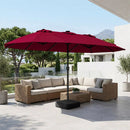 15.5 ft Patio Umbrella with Solar LED Lights and Base by LJGDeals
