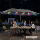 Patio Umbrella 15.5ft with Solar LED Lights and Crank