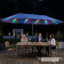 Patio Umbrella 15.5ft with Solar LED Lights and Crank