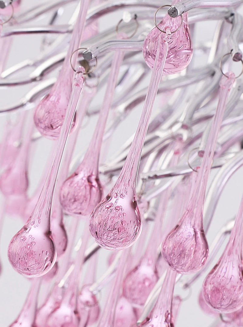 Imbersago | Modern Pink Crystal Chandelier for Living Room, Dining Room, Bedroom