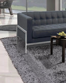 5'x7'6 Handmade Polyester Shag Oriental Area Rug Silver Gray Color