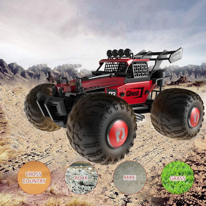 2.4GHz RC Off-Road DIY Vehicles 1:28 High Speed Climbing Truck Car, Red