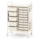 15-Drawer Rolling Storage Cart with Metal Tabletop and Pegboard by DirectDeals