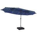15 Feet Double-Sided Patio Umbrella with 48 LED Lights by LJGDeals