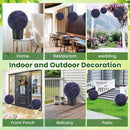 15 Inch Round Artificial Plant Boxwood Topiary Balls Set of 2 for Indoor Outdoor-Purple by DirectDeals