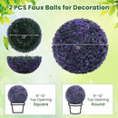15 Inch Round Artificial Plant Boxwood Topiary Balls Set of 2 for Indoor Outdoor-Purple by DirectDeals