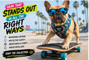 Totally Radical Reversible Dog Harness, Collar & Leash Set | Retro Gamer & Surf Skate Print | French Bulldog Harness by HouseOfZazla