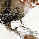Personalized Push Pin World Map Canvas Print – Custom Framed
