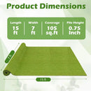 Artificial Turf Rug 15 x 7 Feet with 0.75 Inch Pile Height by LJGDeals
