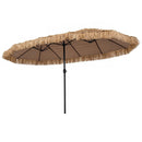 Double-Sided Thatched Tiki Patio Umbrella 15x9 FT with Crank by DirectDeals