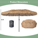 Double-Sided Thatched Tiki Patio Umbrella 15x9 FT with Crank by DirectDeals