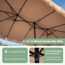 Double-Sided Thatched Tiki Patio Umbrella 15x9 FT with Crank by LJGDeals