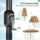 Double-Sided Thatched Tiki Patio Umbrella 15x9 FT with Crank by DirectDeals