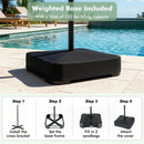 Double-Sided Patio Umbrella 15x9 ft with Solar LED Lights by DirectDeals