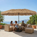 Double-Sided Patio Umbrella 15x9 ft with 144 Solar Lights by LJGDeals