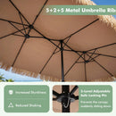 Double-Sided Patio Umbrella 15x9 ft with 144 Solar Lights by LJGDeals