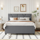 Upholstered Platform Bed With Brick Pattern Headboard And Twin Long Size Trundle by Unique Piece Furniture