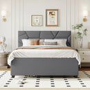 Upholstered Platform Bed With Brick Pattern Headboard And Twin Long Size Trundle by HouseOfZazla