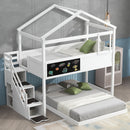 House Style Bunk Bed With Storage Staircase And board by Unique Piece Furniture