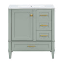 Bathroom Vanity, Modern Bathroom Cabinet With Sink Combo Set, Bathroom Storage Cabinet With A Soft Closing Door And 3 Drawers, Solid Wood Frame by HouseOfZazla