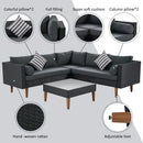 4-Piece Outdoor Wicker Sofa Set with Colorful Pillows