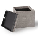 Rockwood - Upholstered Cube Storage Ottoman With Tray by HouseOfZazla