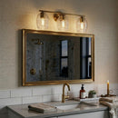 Luster - 3 Lights Vanity With Clear For Bathrooms Above Mirror Wall Lamp Satin - Clear / Gold by HouseOfZazla