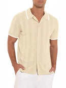 Button Down Contrast Trim Shirt Plus Size