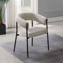 Jirina - Chenille Arm Chair (Set of 2) - Beige & Black by Unique Piece Furniture