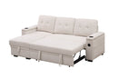 Ashlyn II - 84"W Woven Fabric Reversible Sleeper Sectional Sofa with Storage Chaise by HouseOfZazla