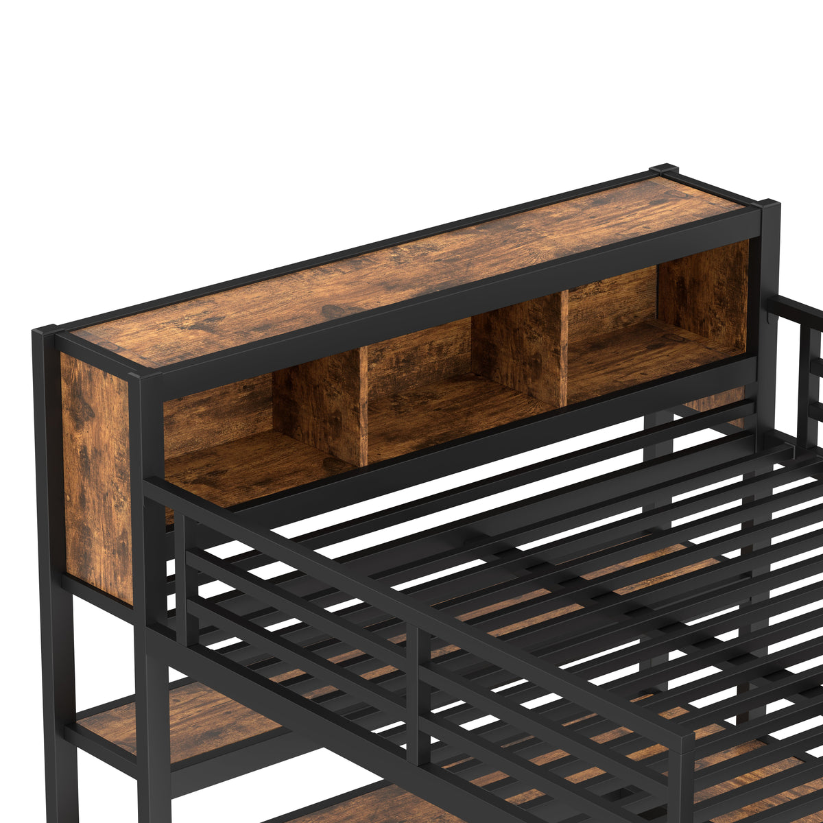 Metal Loft Bed with Wardrobe and L-Shaped Desk, photo 7 of 10