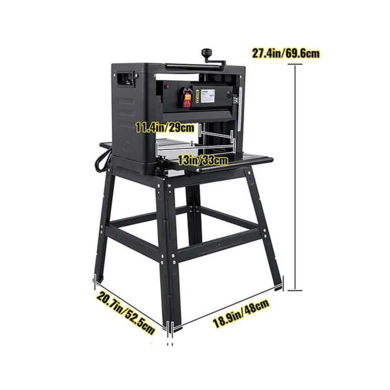 15AMP Heavy Duty Electric Thickness Planer Benchtop W/ Stand, 13" (SAK22701)