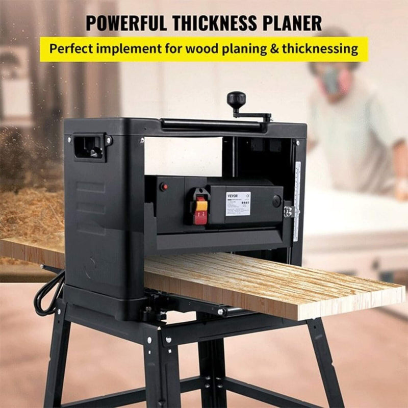 15AMP Heavy Duty Electric Thickness Planer Benchtop W/ Stand, 13" (SAK22701)