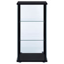 Cyclamen 3-shelf Clear Glass Curio Display Cabinet Black