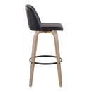 Toriano - Fixed Height Contemporary Barstool With Swivel With Round Footrest (Set of 2) by HouseOfZazla