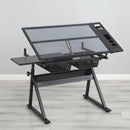 Adjustable Tempered Glass Drafting Printing Table With Chair by HouseOfZazla