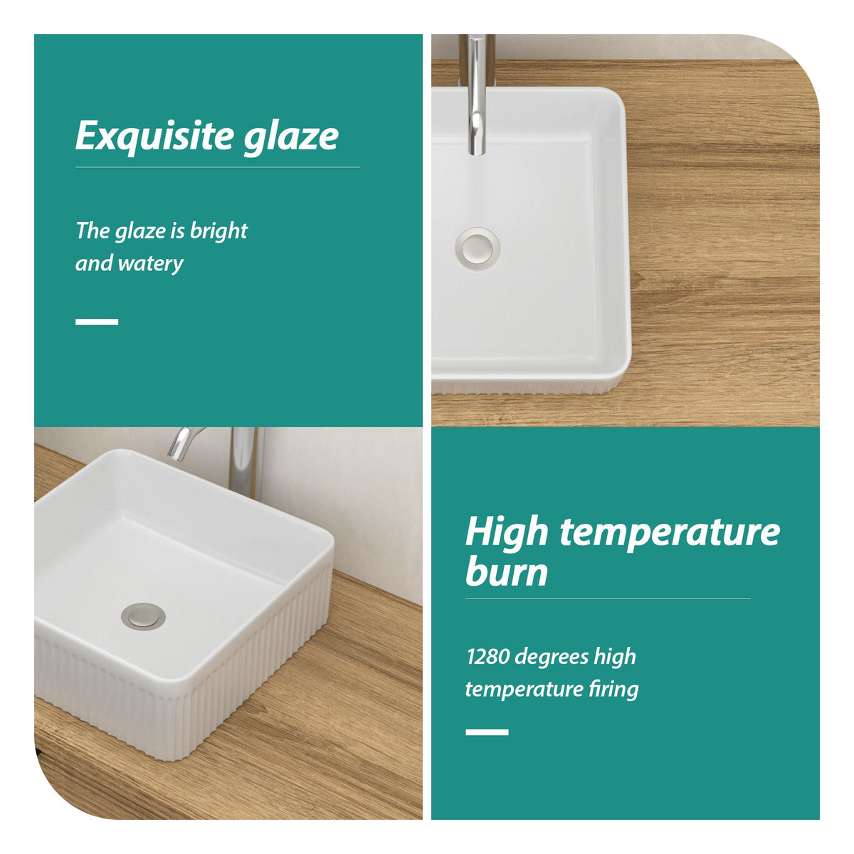 Modern Ceramic Rectangular Vessel Bathroom Sink, photo 3 of 20