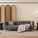 89" Modern Sofa Dutch Fluff Upholstered sofa with solid wood legs, buttoned tufted backrest,gray