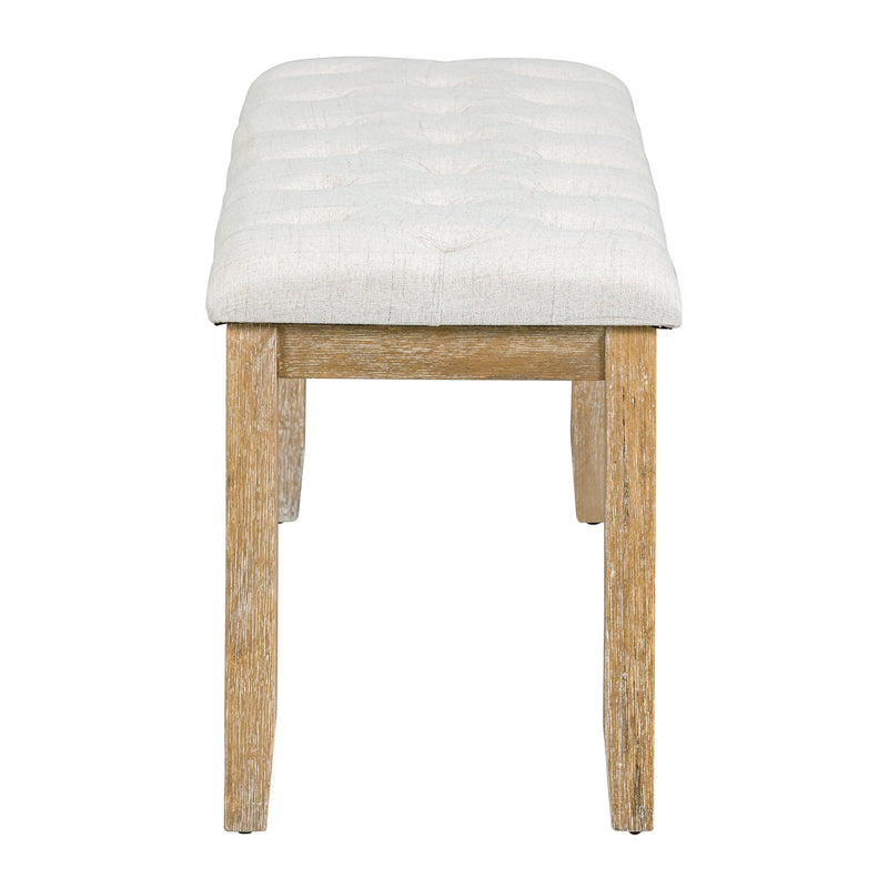 6-Piece Retro Rectangular Dining Table Set, Table with Unique Legs and 4 Upholstered Chairs & 1 Bench for Dining Room and Kitchen (Natural Wood Wash)