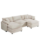 Modern Oversized Modular Cushion Sofa With Ottoman, Low Back, Deep Seating Sofa Set by Unique Piece Furniture